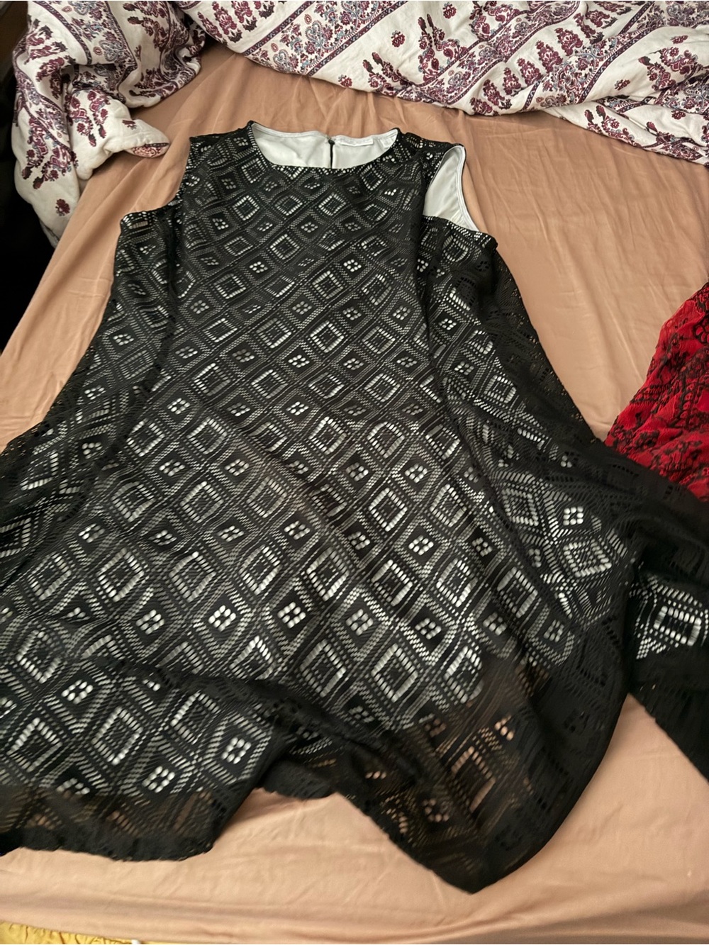 New York & Company Black Diamond Lace Mini Dress
